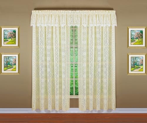 "Today's Curtain Hopewell Premium Lace Panel 72"", Cream, 58W x 72L"
