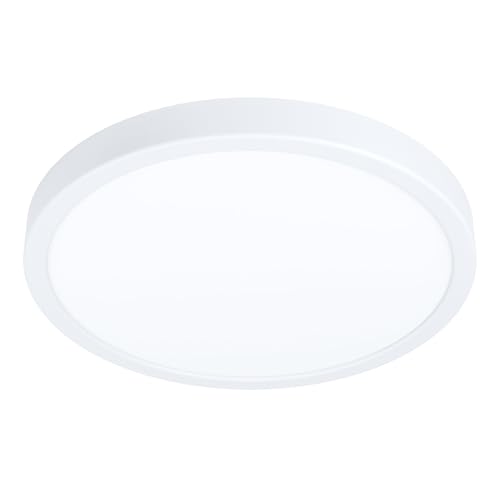 EGLO Fueva 5 LED Ceiling Light, Diameter 28.5 cm, 1-Bulb Surface-Mounted Light, Dimmable, Ceiling Light Made of Steel and a Plastic Light Surface in White, LED Surface-Mounted Lamp Warm White