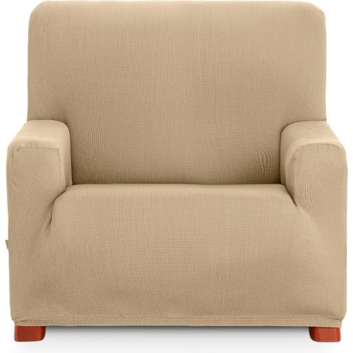 ECOMMERC3 Universal and Versatile 1 Seater Sofa Cover ??? Beige Sofa Cover Protector Easy to Install for Back, Seat and Arms