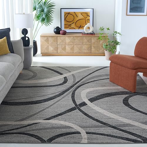 Safavieh Modern Rug for Living Room, Dining Room, Bedroom - Odyssey Collection, Short Pile, in Grey and Ivory, 244 X 305 cm