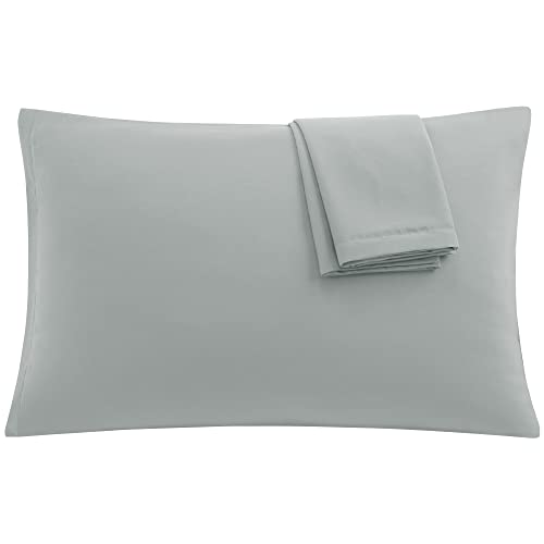 uxcell Microfiber Pillowcases Set of 2, Zipper Standard 20x26 Grey - Comfortable Breathable Fabric, Anti-Fade & Anti-Shrink, Machine Washable, Pillow Cases for Bedroom and Hotel