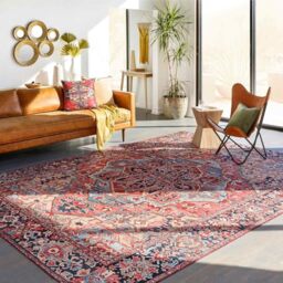 Livabliss Viorica Vintage Area Rug, Living Room 200x275 cm, Dining Floor, Kitchen, Traditional Multicoloured Boho Style, Easy Care Pile, Bohemian Large, Red, Blue, Beige, Green, Ivory