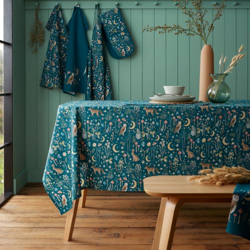 Catherine Lansfield Enchanted Twilight Animals 137x178cm Table Cloth Green