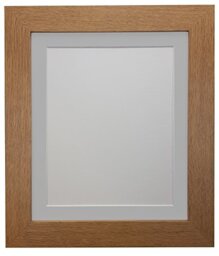 "FRAMES BY POST ""London Oak Picture Photo Poster Frame with 12 x 10-Inch Light Grey Mount for Picture Size 9 x 7-Inch, Oak with Light Grey Mount, 39 x 15 mm"