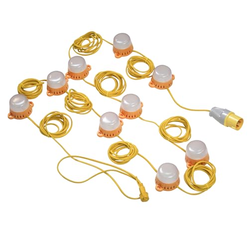 Lighthouse LED Festoon Lights – 22M/72FT Outdoor String Lights, IP44 Weather Resistant, Linkable, 10 Bulbs, 400 Lumen Bright White Light for Garden, Patio, Terrace, Worksite, Events – 16 Amp 110V Plug