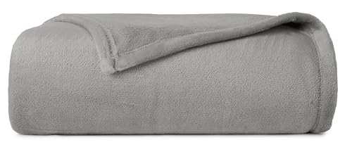 Casual Living 32588 Twin-Twin XL Size Fleece Bed Plush Blanket Home and Hotel Luxury Premium Collection Ultra-Soft Lightweight Blankets, Twin/Twin XL, Grey