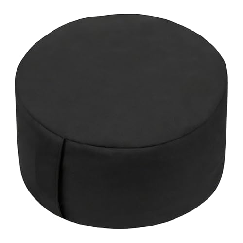 Relaxdays meditation cushion, yoga & mindfulness, floor cushion, removable cover, HD: 13 x 33 cm, zafu, cotton, black