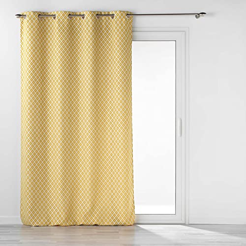 Douceur d'Intérieur, Ore Jacquard Chenille Mariella Eyelet Curtain 140 x 260 cm