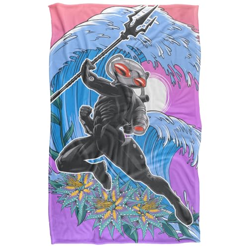 AQUAMAN And The Lost Kingdom Black Manta Waves Silky Touch Super Soft Throw Blanket 91 x 147 Cm