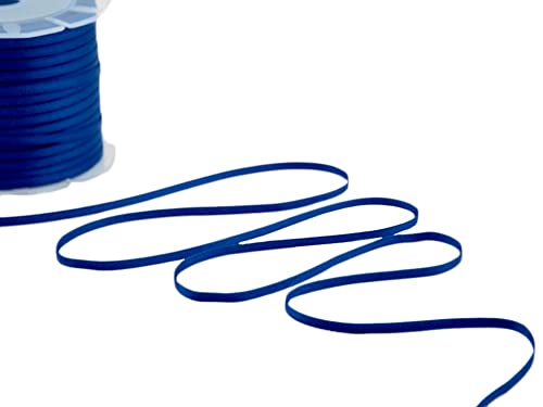 Furlanis - Double Satin Ribbon, Decoration, Gift, Christmas Packing, Wedding, Party, Made in Italy - Dark Blue, 3 mm x 50 m