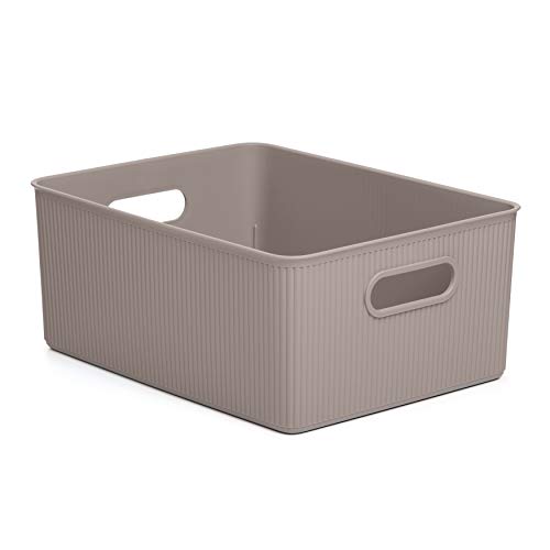 TATAY Storage Basket Baobab BPA-Free Compact Versatile Design - Storage Basket Household - Capacity 15 L - Dimensions 29.4x38.5x16 cm - BPA-Free Material - Integrated Carry Handles, Taupe