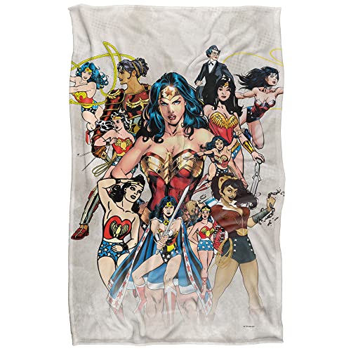 Wonder Woman 75Th Collage Silky Touch Super Soft Throw Blanket 91 x 147 Cm