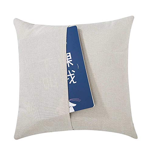 "QOMOLANGMA Blank Sublimation Pillow Cover 15.75"" x 15.75"" Linen Heat Transfer Printing Sublimation Blank Pocket Pillow Case Linen Pillowcase (4PCS)"