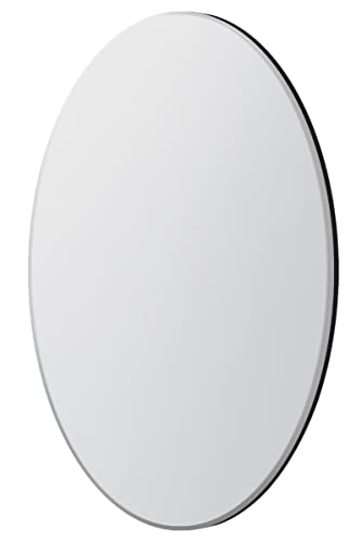 MirrorOutlet All Glass Bevelled Classic Design Round Mirror 90 x 90CM 3ft x 3ft Frameless YC128