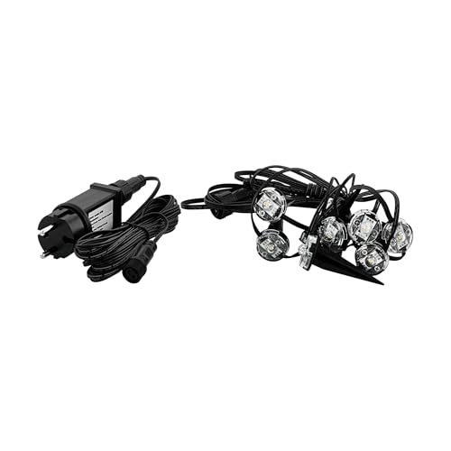 EGLO LED Outdoor String Lights, 9-Flame Spike Light Chain