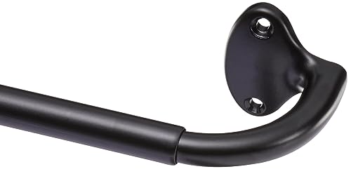 Amazon Basics Extendable Window Curtain Pole for Eyelet Curtains, 22 mm Diameter, 122 to 224 cm, Black
