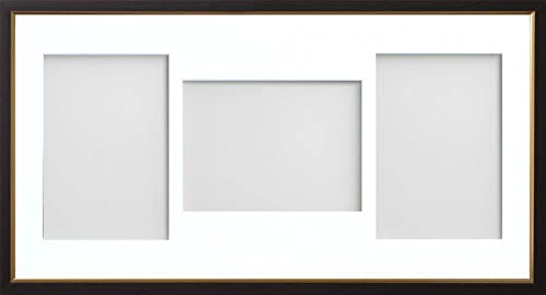 Frame Company Drayton Multi Aperture Photo Frame, Black with Gold Inset, 20x10 for 7x5 inch (x3 PLP)