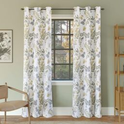 "Sun Zero Remi Floral Leaf Print Blackout Grommet Curtain Panel, 40"" x 63"", Multi"