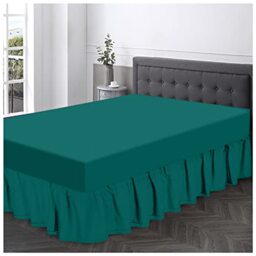 Gaveno Cavailia Super Soft Plain Dyed Diamond Base Valance Sheet [ Single - Deep teal ]