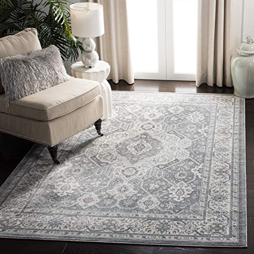 SAFAVIEH Traditional Rug for Living Room, Dining Room, Bedroom - Isabella Collection, Short Pile, in Grey and Cream, 160 X 229 cm