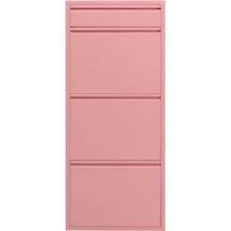 KARE Design Shoe Container Caruso 3 Plus 1, Pink, Steel, 4 Tipping Compartments, Space for 6 Pairs of Shoes, Slim, Space-Saving, Storage Space, Hallway, Floor, 115x50x15 cm (H/W/D)