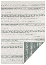 NORTHRUGS Bahamas Indoor and Outdoor Rug 120 x 170 cm - Reversible Rug Weatherproof Boho Design Ethnic Pattern Runner for Balcony Patio Garden Conservatory Living Room Rug Waterproof in Green Cream