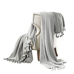 Amrapur Overseas - Monaco 100% Cotton Throw Blanket (Gray) 2 Pack