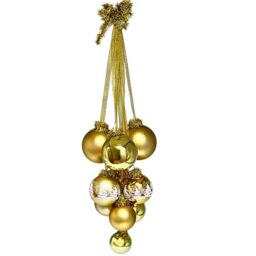 Dekohelden24 Lauschaer Lauscha Christmas Tree Decorations Set of 10 Christmas Tree Baubles for Windows Window Baubles in Gold Window Decoration Baubles from Lauscha 5 to 8 cm