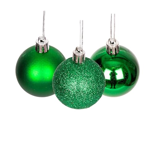 50mm/18Pcs Christmas Baubles Shatterproof Dark Green, Christmas Tree Decorations Ball Ornaments Balls Xmas Hanging Decorations Holiday Decor - Shiny,Matte,Glitter