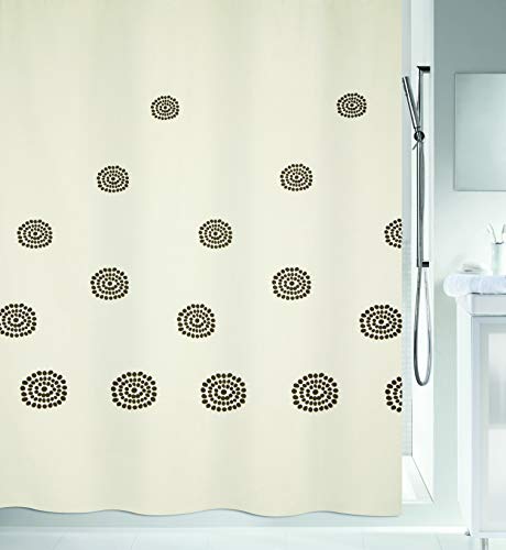 Spirella Anti-Mould Shower Curtain Tribal Anti-Bacterial Washable Waterproof Polyester/Cotton 180 x 200 cm Stripes