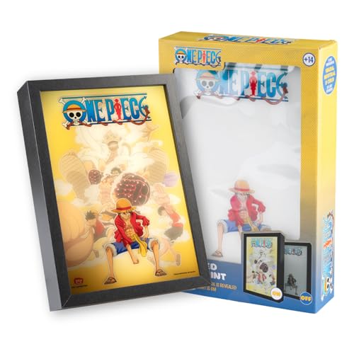 Grupo Erik Mood Light Framed Prints - One Piece Manga Gifts - 7.9 x 11 x 2 in - 20 x 28 x 5 cm, LED Framed Art Prints, LED Desk Lamp - One Piece Merch