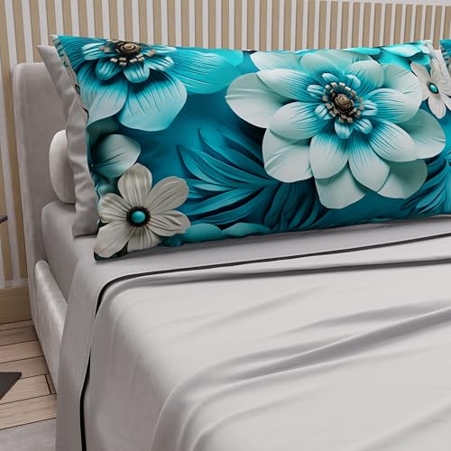 PETTI Artigiani Italiani - Cotton Sheets with Pillowcases in Digital Print, Double Bed Sheet, Double Bed Set, Floral 21 Light Grey, 100% Made in Italy