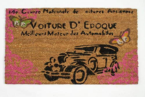 Decorative Coir Entrance Door Mat Voiture d' Epoque 70 cm x 40 cm