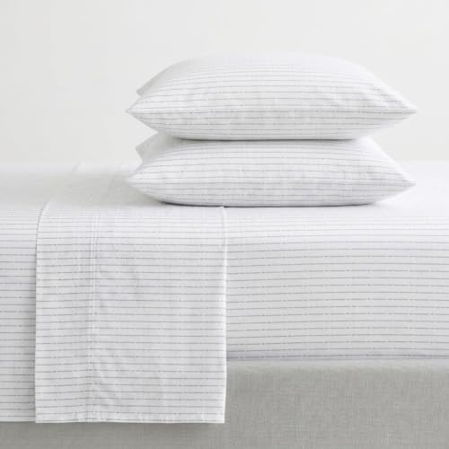 Nautica - Queen Sheets, Cotton Percale Bedding Set, Casual Home Decor (Buoy Line Grey, Queen)