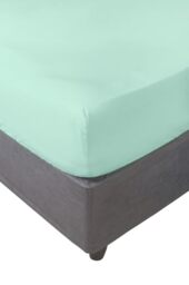 Miracle Home. Fitted Sheet 50% Cotton 50% Polyester, Soft and Comfortable, Elastic Corners, Anti-Peeling, for Mattresses 20-30 cm, Sea Green, 90 x 200 x 30 cm, 90 cm Bed