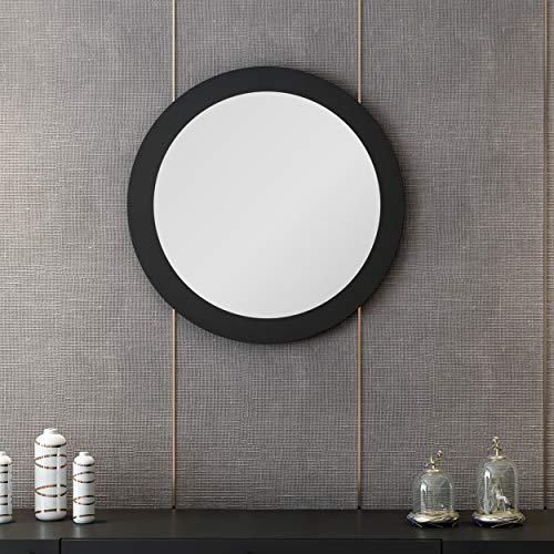 Homemania Melamine Chipboard, Mirror, Black, Chrome, 60 x 2 x 60 cm