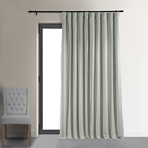 HPD Half Price Drapes Blackout Curtain Signature Velvet - Extra Wide VPCH-VET160401-84 (1 Panel), 100 X 84, Reflection Grey