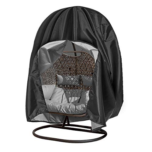 Tocawe Patio Hanging Chair Cover,210D Oxford Wicker Egg Swing Chair Covers Waterproof Windproof Anti-UV for Outdoor Swing for Egg Swing Chair Patio Stand Cover with Zipper