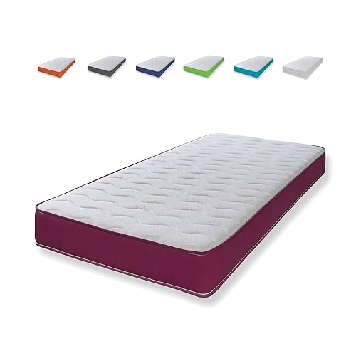 eXtreme comfort ltd Cooltouch Colours Purple Double Mattress - 135x190cm, 18cm deep. Memory Foam and Coil Spring Hybrid, Plush Comfort, UK Made Mattress in a Box
