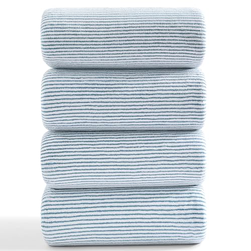 "4 Piece Bath Towel Set 35""x70""Oversized Bath Towel for Bathroom Ultra Soft Fluffy Extra Large Bath Sheet Luxury Premium Bathroom Towel Highly Absorbent Quick Dry Shower Towel for Hotel Spa,Lake Blue"