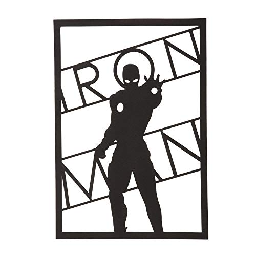 Homemania Wall Decoration, Laminated Steel, Black, 35 x 0.15 x 50 cm