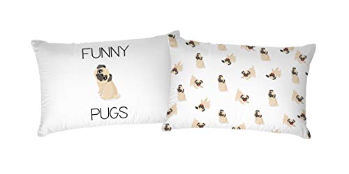 Italian Bed Linen Printed Pair of Pillow Cases Digital Printing, PRINTED-12, 52 x 82 cm