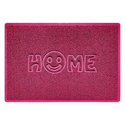 Nicoman SMILEY FACE Embossed Shape Door Mat Dirt-Trapper Washable Barrier Doormat-(Use Indoor or Sheltered Outdoor)-(90x60cm/3x2ft,Large) Pink