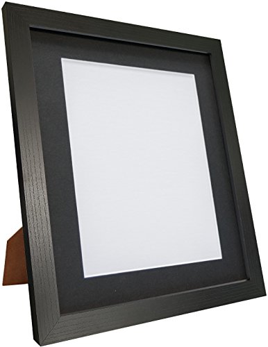 Q7 Picture Photo Frame, Black Ash with Black Mount, 12 x 10 Image Size 10 x 8 Inch