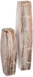 Kalalou Wooden Vases, Wood, Brown, Large & Small