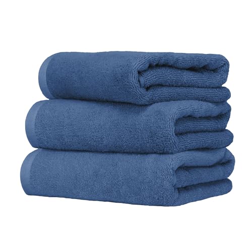 Ruggeri, Set 3 Piece Hand Towel Set, 50x100 cm, Soft Cotton, Blue