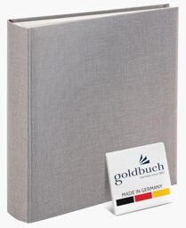 Goldbuch Summertime Trend 2 31606 Photo Album with 100 White Pages with Parchment Dividers, Photo Album with Linen Cover, up to 600 Pictures, High-Quality Paper, Grey, 30 x 31 cm