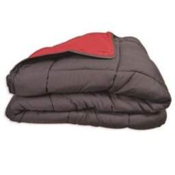 Poyet Motte Calgary Duvet Cover Polyester Grey/Red, Polyester, Grey/Red, 240 x 220 x 1 cm