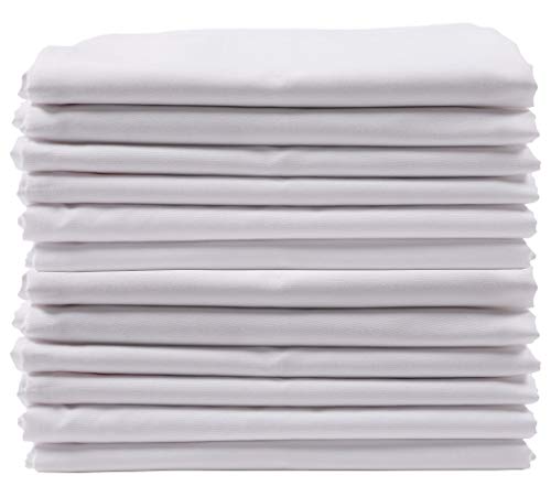 KAF Home Brushed Microfiber Pillow Cases Bulk Pack - Set of 12 Standard Queen Sized Pillow Cases - White - Perfect to Control Allergies and Insure Sound, Luxurious Sleep
