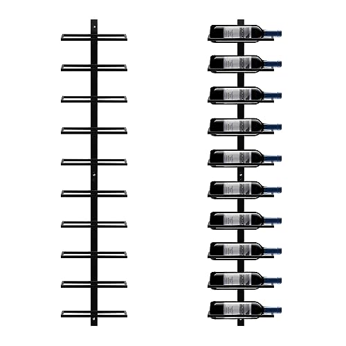 Yaheetech Wall Mounted Wine Rack for 10 Bottles Metal Wine Bottle Holder 126 cm Wine Rack for Bottles Kitchen Bar